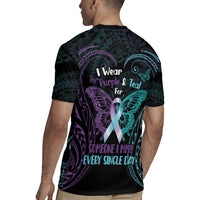 Suicide Awareness Memorial Rugby Jersey I Wear Purple and Teal For Someone I Miss LT14 - Polynesian Pride