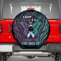 Suicide Awareness Memorial Spare Tire Cover I Wear Purple and Teal For Someone I Miss LT14 - Polynesian Pride