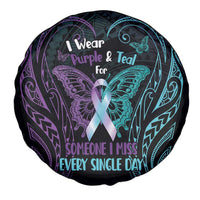 Suicide Awareness Memorial Spare Tire Cover I Wear Purple and Teal For Someone I Miss LT14 - Polynesian Pride