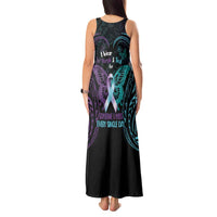 Suicide Awareness Memorial Tank Maxi Dress I Wear Purple and Teal For Someone I Miss LT14 - Polynesian Pride