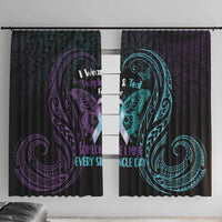 Suicide Awareness Memorial Window Curtain I Wear Purple and Teal For Someone I Miss LT14 With Hooks Black - Polynesian Pride