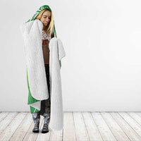 Polynesia Depression Awareness Hooded Blanket Sunflower Green Ribbons Polynesian Tattoo