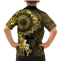 Vanuatu Family Matching Mermaid Dress and Hawaiian Shirt Hibisus Polynesian Pattern Gold LT14 - Polynesian Pride