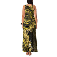 Vanuatu Family Matching Tank Maxi Dress and Hawaiian Shirt Hibisus Polynesian Pattern Gold LT14 - Polynesian Pride
