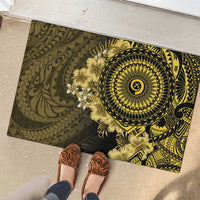 Vanuatu Rubber Doormat Hibisus Polynesian Pattern Gold - Polynesian Pride