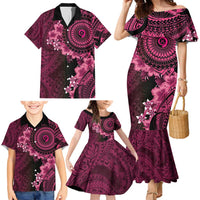 Vanuatu Family Matching Mermaid Dress and Hawaiian Shirt Hibisus Polynesian Pattern Pink LT14 - Polynesian Pride