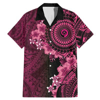 Vanuatu Family Matching Mermaid Dress and Hawaiian Shirt Hibisus Polynesian Pattern Pink LT14 Dad's Shirt - Short Sleeve Pink - Polynesian Pride