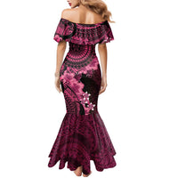 Vanuatu Family Matching Mermaid Dress and Hawaiian Shirt Hibisus Polynesian Pattern Pink LT14 - Polynesian Pride