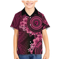 Vanuatu Family Matching Mermaid Dress and Hawaiian Shirt Hibisus Polynesian Pattern Pink LT14 Son's Shirt Pink - Polynesian Pride