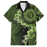 Vanuatu Family Matching Long Sleeve Bodycon Dress and Hawaiian Shirt Hibisus Polynesian Pattern Green LT14 Dad's Shirt - Short Sleeve Green - Polynesian Pride