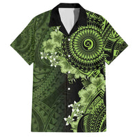 Vanuatu Family Matching Short Sleeve Bodycon Dress and Hawaiian Shirt Hibisus Polynesian Pattern Green LT14 Dad's Shirt - Short Sleeve Green - Polynesian Pride