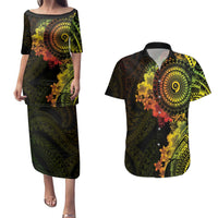 Vanuatu Couples Matching Puletasi and Hawaiian Shirt Hibisus Polynesian Pattern Reggae - Polynesian Pride