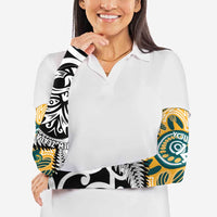 New Zealand Australia Rugby Arm Sleeves Wallabies Aboriginal All Black Maori Tiki Together LT14 - Polynesian Pride