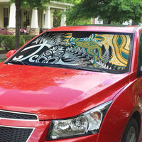 New Zealand Australia Rugby Auto Sun Shade Wallabies Aboriginal All Black Maori Tiki Together LT14 - Polynesian Pride