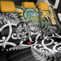 New Zealand Australia Rugby Back Car Seat Cover Wallabies Aboriginal All Black Maori Tiki Together - Polynesian Pride