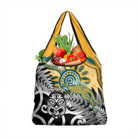 New Zealand Australia Rugby Grocery Bag Wallabies Aboriginal All Black Maori Tiki Together LT14 1-pack One Size Black - Polynesian Pride