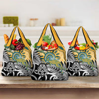New Zealand Australia Rugby Grocery Bag Wallabies Aboriginal All Black Maori Tiki Together LT14 3-pack One Size Black - Polynesian Pride