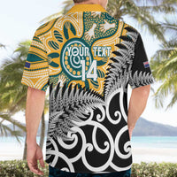 New Zealand Australia Rugby Custom Hawaiian Shirt Wallabies Aboriginal All Black Maori Tiki Together LT14 - Polynesian Pride