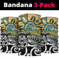 New Zealand Australia Rugby Neck Gaiter Wallabies Aboriginal All Black Maori Tiki Together LT14 package One Size: 25*50cm Black - Polynesian Pride