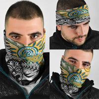 New Zealand Australia Rugby Neck Gaiter Wallabies Aboriginal All Black Maori Tiki Together LT14 - Polynesian Pride