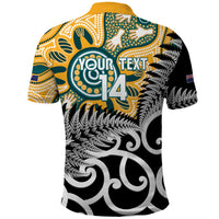 New Zealand Australia Rugby Custom Polo Shirt Wallabies Aboriginal All Black Maori Tiki Together LT14 - Polynesian Pride