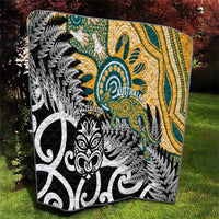 New Zealand Australia Rugby Quilt Wallabies Aboriginal All Black Maori Tiki Together LT14 - Polynesian Pride