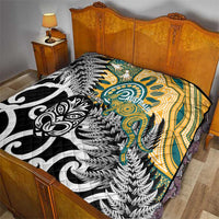 New Zealand Australia Rugby Quilt Wallabies Aboriginal All Black Maori Tiki Together LT14 - Polynesian Pride