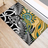 New Zealand Australia Rugby Rubber Doormat Wallabies Aboriginal All Black Maori Tiki Together LT14 - Polynesian Pride