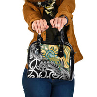 New Zealand Australia Rugby Shoulder Handbag Wallabies Aboriginal All Black Maori Tiki Together LT14 One Size Black - Polynesian Pride