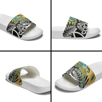 New Zealand Australia Rugby Slide Sandals Wallabies Aboriginal All Black Maori Tiki Together LT14 - Polynesian Pride