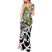 New Zealand Australia Rugby Custom Tank Maxi Dress Wallabies Aboriginal All Black Maori Tiki Together LT14 - Polynesian Pride
