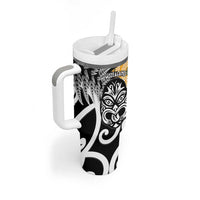 New Zealand Australia Rugby Tumbler With Handle Wallabies Aboriginal All Black Maori Tiki Together LT14 - Polynesian Pride