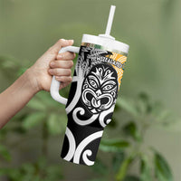 New Zealand Australia Rugby Tumbler With Handle Wallabies Aboriginal All Black Maori Tiki Together LT14 - Polynesian Pride