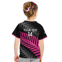 New Zealand Silver Fern Rugby Custom Kid T Shirt 2025 All Black Go Champions LT14 - Polynesian Pride