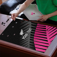 New Zealand Silver Fern Rugby Custom Puzzle 2025 All Black Go Champions - Polynesian Pride