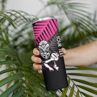 New Zealand Silver Fern Rugby Custom Skinny Tumbler 2025 All Black Go Champions LT14 - Polynesian Pride