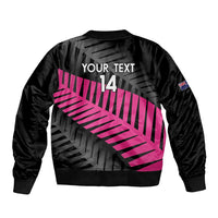 New Zealand Silver Fern Rugby Custom Sleeve Zip Bomber Jacket 2025 All Black Go Champions - Polynesian Pride