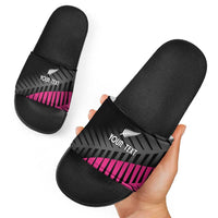 New Zealand Silver Fern Rugby Custom Slide Sandals 2025 All Black Go Champions LT14 - Polynesian Pride