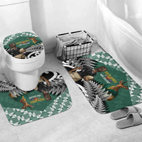 New Zealand South Africa Rugby Bathroom Set Springboks Kente All Black Maori Together LT14 Mat Set Only (3 pcs) One Size Green - Polynesian Pride