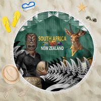 New Zealand South Africa Rugby Beach Blanket Springboks Kente All Black Maori Together LT14 One Size 150cm Green - Polynesian Pride