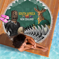 New Zealand South Africa Rugby Beach Blanket Springboks Kente All Black Maori Together LT14 - Polynesian Pride