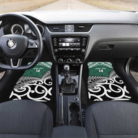 New Zealand South Africa Rugby Car Mats Springboks Kente All Black Maori Together LT14 Set 2pcs - Front Green - Polynesian Pride