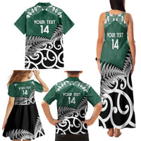 New Zealand South Africa Rugby Custom Family Matching Tank Maxi Dress and Hawaiian Shirt Springboks Kente All Black Maori Together LT14 - Polynesian Pride