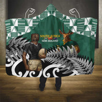 New Zealand South Africa Rugby Hooded Blanket Springboks Kente All Black Maori Together LT14 - Polynesian Pride