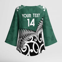 New Zealand South Africa Rugby Custom Kimono Sleeve Blouse Springboks Kente All Black Maori Together LT14 - Polynesian Pride