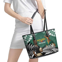 New Zealand South Africa Rugby Leather Tote Bag Springboks Kente All Black Maori Together LT14 - Polynesian Pride