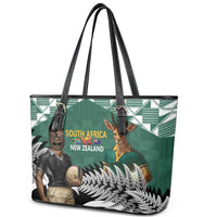 New Zealand South Africa Rugby Leather Tote Bag Springboks Kente All Black Maori Together LT14 - Polynesian Pride