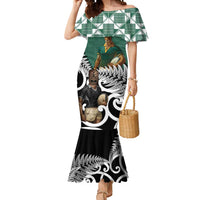 New Zealand South Africa Rugby Custom Mermaid Dress Springboks Kente All Black Maori Together LT14 Women Green - Polynesian Pride