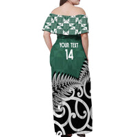 New Zealand South Africa Rugby Custom Off Shoulder Maxi Dress Springboks Kente All Black Maori Together LT14 - Polynesian Pride