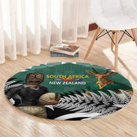 New Zealand South Africa Rugby Round Carpet Springboks Kente All Black Maori Together LT14 - Polynesian Pride